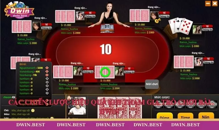 Game bai DWIN 4 Các chiến lược hiệu quả khi tham gia trò chơi bài DWIN