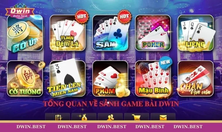 choi bai online kiem tien that 2 Tổng quan về sảnh game bài DWIN