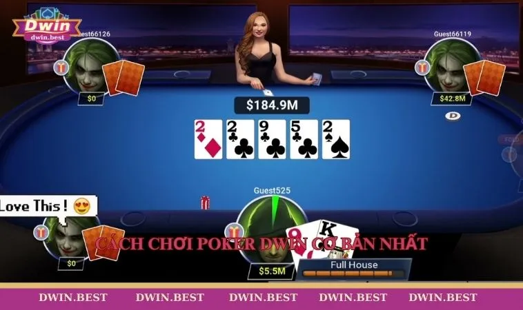 choi poker online kiem tien 3 Cách chơi Poker DWIN cơ bản nhất